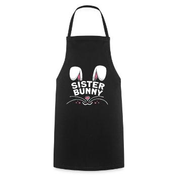 Sœur Lapin - Tablier de cuisine - noir - Devant - AI Model Male 185 dark (185cm)