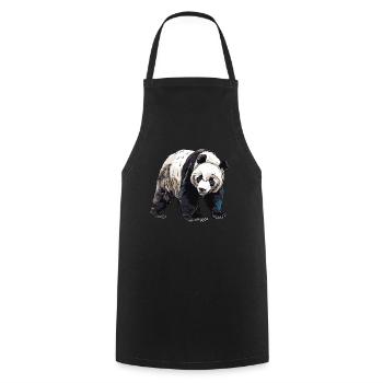 Panda Ours Panda géant japonais - Tablier de cuisine - noir - Devant - AI Model Male 185 dark (185cm)