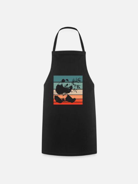 Panda Bear Japanese Giant Panda - Cooking Apron - black