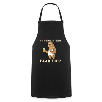 Ciseaux Pierre Couple Bière Bière Paresseux - Tablier de cuisine - noir - Devant - AI Model Male 185 dark (185cm)