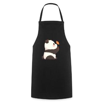 Pandabär Schmetterling Japanischer Riesenpanda - Kochschürze - Schwarz - Vorne - AI Model Male 185 dark (185cm)