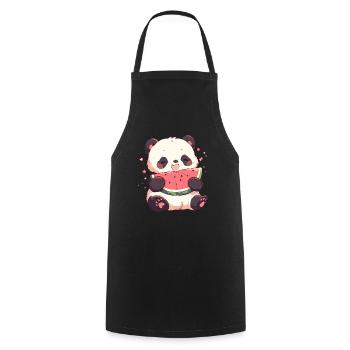 Panda Ours Pastèque Panda Géant Japonais - Tablier de cuisine - noir - Devant - AI Model Male 185 dark (185cm)
