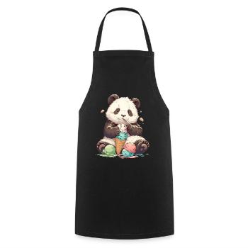 Panda Bear Ice Cream Japanese Giant Panda - Cooking Apron - black - Front - AI Model Male 185 dark (185cm)