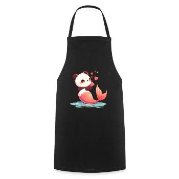 Panda Ours Sirène Panda géant japonais - Tablier de cuisine - noir - Devant - AI Model Male 185 dark (185cm)