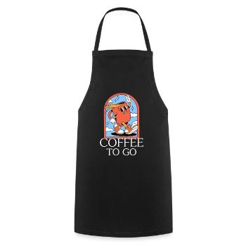 Coffee To Go - Kaffeedesign - Kochschürze - Schwarz - Vorne - AI Model Male 185 dark (185cm)
