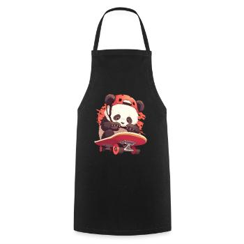 Panda Bear Skater Panda géant japonais - Tablier de cuisine - noir - Devant - AI Model Male 185 dark (185cm)
