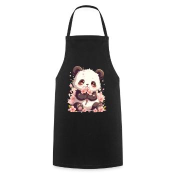 Panda Bear Japanese Giant Panda - Cooking Apron - black - Front - AI Model Male 185 dark (185cm)