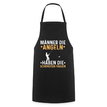 Männer Die Angeln Haben Die Schönsten Frauen - Kochschürze - Schwarz - Vorne - AI Model Male 185 dark (185cm)
