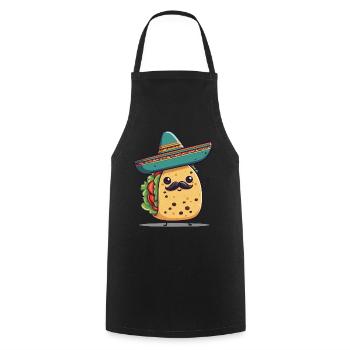 Fun Kawaii Taco Mexican Treats - Cooking Apron - black - Front - AI Model Male 185 dark (185cm)
