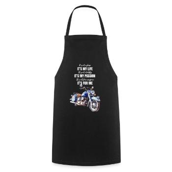 Motorcycle Chopper Motorcyclist Biker Lifestyle - Cooking Apron - black - Front - AI Model Male 185 dark (185cm)