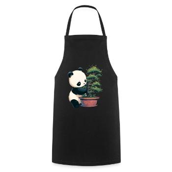 Panda Ours Bonsaï Panda géant japonais - Tablier de cuisine - noir - Devant - AI Model Male 185 dark (185cm)