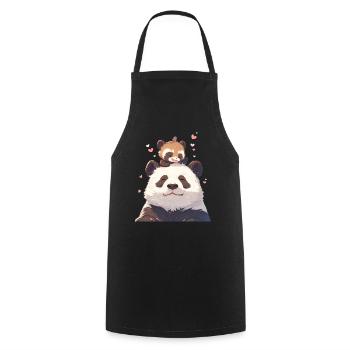 Panda Bear Tanuki Panda géant japonais - Tablier de cuisine - noir - Devant - AI Model Male 185 dark (185cm)