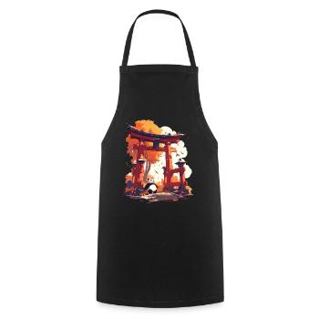 Panda Ours Japonais Torii Gate Panda Géant - Tablier de cuisine - noir - Devant - AI Model Male 185 dark (185cm)