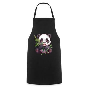 Panda Bear Japanese Giant Panda - Cooking Apron - black - Front - AI Model Male 185 dark (185cm)