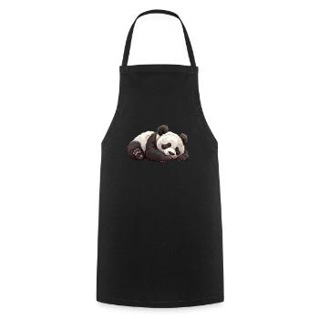 Panda Ours Endormi Panda Géant Japonais - Tablier de cuisine - noir - Devant - AI Model Male 185 dark (185cm)