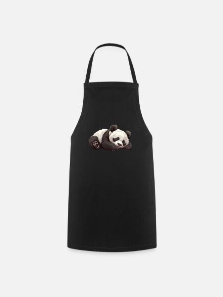 Pandabär Schlafender Japanischer Riesenpanda - Kochschürze - Schwarz