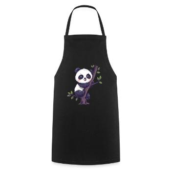 Panda Ours Escalade Panda Géant Japonais - Tablier de cuisine - noir - Devant - AI Model Male 185 dark (185cm)