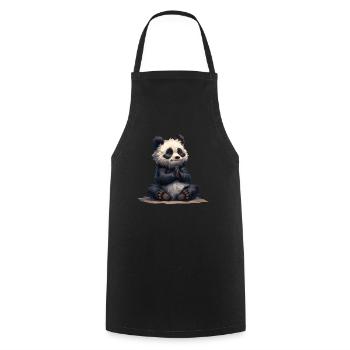 Panda Bear Yoga Japanese Giant Panda - Cooking Apron - black - Front - AI Model Male 185 dark (185cm)