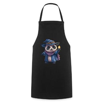 Panda Bear Wizard Japanese Giant Panda - Cooking Apron - black - Front - AI Model Male 185 dark (185cm)