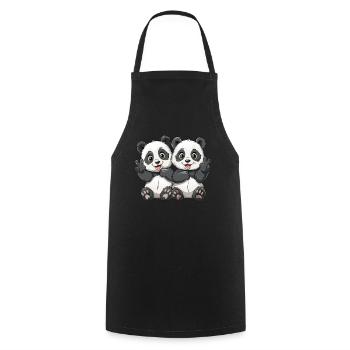 Panda Ours Paix Panda géant japonais - Tablier de cuisine - noir - Devant - AI Model Male 185 dark (185cm)