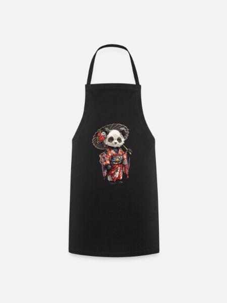 Pandabär Geisha Japanischer Riesenpanda - Kochschürze - Schwarz