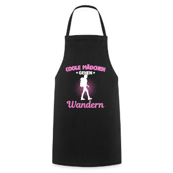 Coole Mädchen Gehen Wandern - Kochschürze - Schwarz - Vorne - AI Model Male 185 dark (185cm)