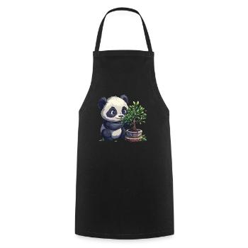 Panda Ours Bonsaï Panda géant japonais - Tablier de cuisine - noir - Devant - AI Model Male 185 dark (185cm)