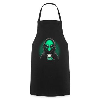 Alien Kaffee Liebhaber - Kochschürze - Schwarz - Vorne - AI Model Male 185 dark (185cm)