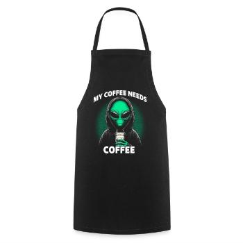 My Coffee Needs Coffee - Cooking Apron - black - Front - AI Model Male 185 dark (185cm)