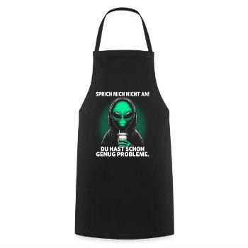 Sprich Mich Nicht An Statement Alien - Kochschürze - Schwarz - Vorne - AI Model Male 185 dark (185cm)