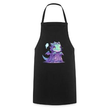 Dragon Ghost Halloween Dragon Kids - Cooking Apron - black - Front - AI Model Male 185 dark (185cm)