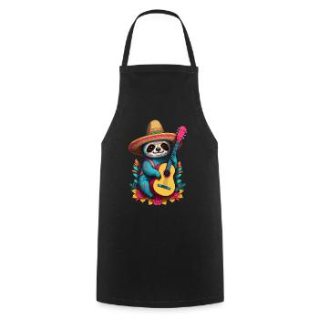 Sloth Mexican Mariachi Music Fiesta - Cooking Apron - black - Front - AI Model Male 185 dark (185cm)