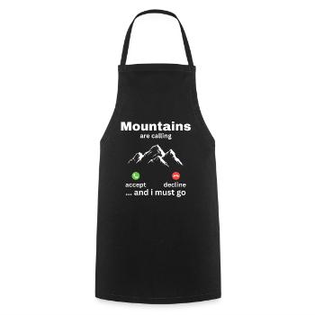 Mountains Are Calling And I Must Go - Kochschürze - Schwarz - Vorne - AI Model Male 185 dark (185cm)