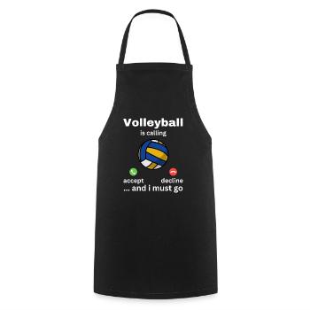 Le volley-ball m’appelle et je dois y aller - Tablier de cuisine - noir - Devant - AI Model Male 185 dark (185cm)