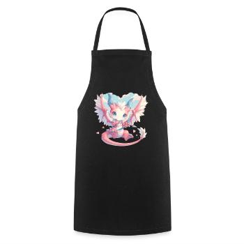 Dragon en tant que Dragon de la Saint-Valentin Cupidon - Tablier de cuisine - noir - Devant - AI Model Male 185 dark (185cm)
