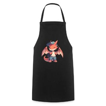 Dragon School Kid Valentinstag Drache - Kochschürze - Schwarz - Vorne - AI Model Male 185 dark (185cm)