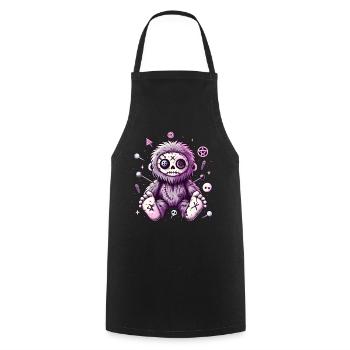 Kawaii Pastel Goth Bigfoot - Kochschürze - Schwarz - Vorne - AI Model Male 185 dark (185cm)
