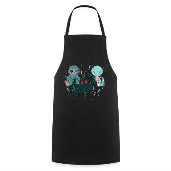 Kawaii Pastel Goth Cryptids - Kochschürze - Schwarz - Vorne - AI Model Male 185 dark (185cm)