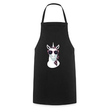 Licorne Maman Licornes Élégantes Amoureux - Tablier de cuisine - noir - Devant - AI Model Male 185 dark (185cm)