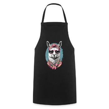 Llama Loving Mom Funny Alpaca Mother's Day - Cooking Apron - black - Front - AI Model Male 185 dark (185cm)