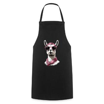Llama Loving Mom Funny Mom Design - Cooking Apron - black - Front - AI Model Male 185 dark (185cm)
