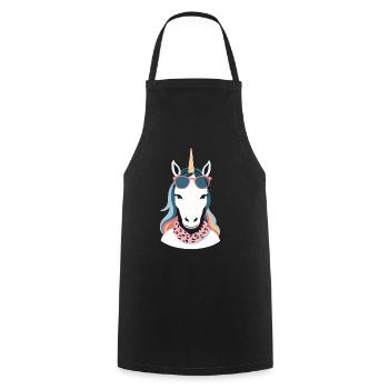 Einhorn Mama Einhörner Liebende Lustige Stylische - Kochschürze - Schwarz - Vorne - AI Model Male 185 dark (185cm)