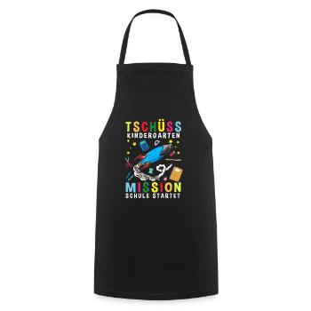 Bye Bye Kindergarten Mission School Starts - Cooking Apron - black - Front - AI Model Male 185 dark (185cm)