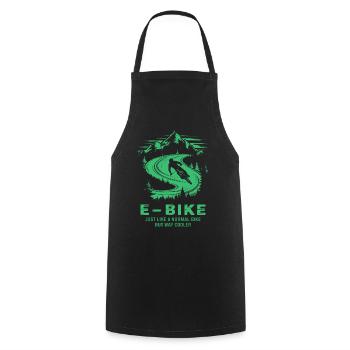 E-Bike Saying Ebiker Cyclist Mountains Nature - Cooking Apron - black - Front - AI Model Male 185 dark (185cm)