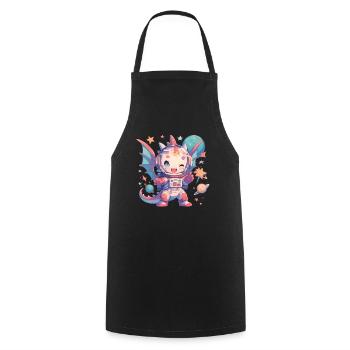 Dragon Astronaut Kawaii Dragon Kids - Cooking Apron - black - Front - AI Model Male 185 dark (185cm)