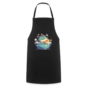 Dragon Bubble Bath Kawaii Dragon Kids - Cooking Apron - black - Front - AI Model Male 185 dark (185cm)