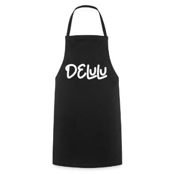 Delulu - Cooking Apron - black - Front - AI Model Male 185 dark (185cm)