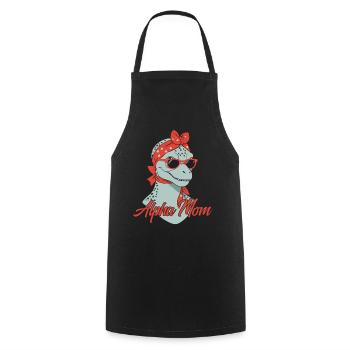 Alpha Maman Drôle Dinosaure Maman Cool Dinosaure - Tablier de cuisine - noir - Devant - AI Model Male 185 dark (185cm)