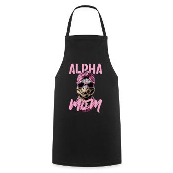 Maman alpha Drôle Dinosaure Iconique Maman - Tablier de cuisine - noir - Devant - AI Model Male 185 dark (185cm)