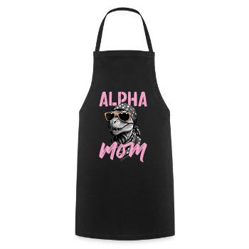 Alpha Mom Drôle Dinosaure Maman Style Dinosaure - Tablier de cuisine - noir - Devant - AI Model Male 185 dark (185cm)